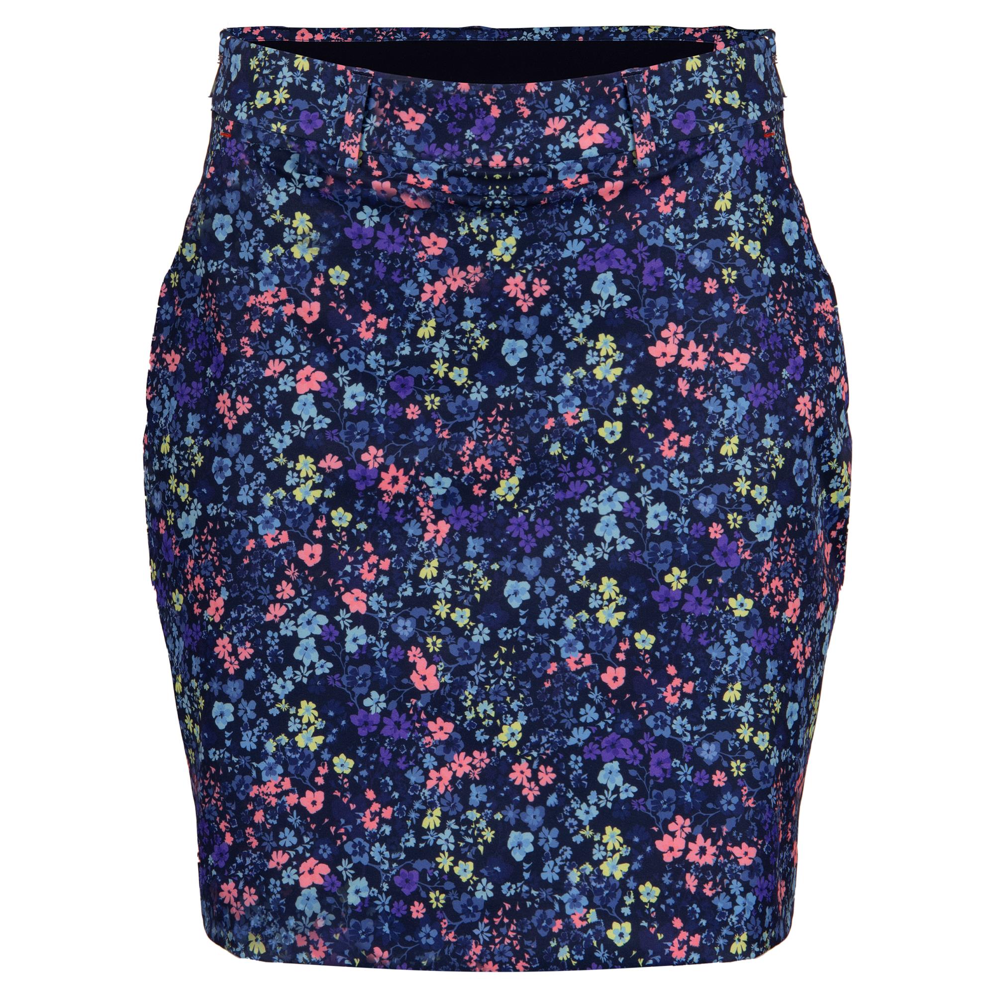 KJUS Ice Printed Ladies Golf Skort Atlanta Blue/Limoncello
